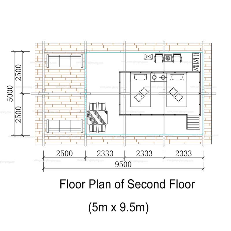 Floor Plan of Two Storey Safari Tent(Second Floor)
