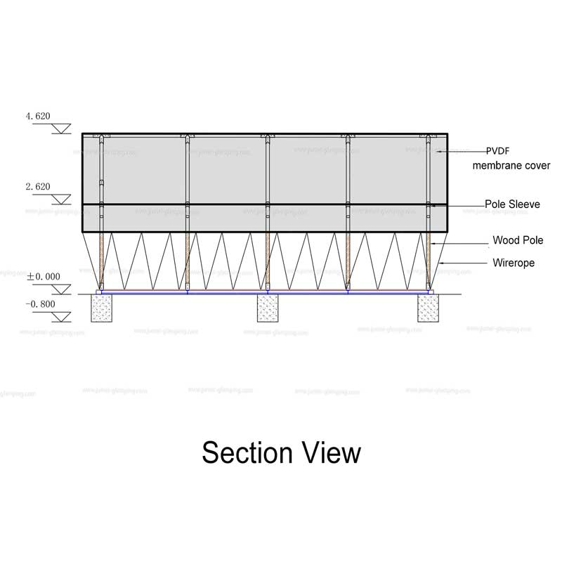 Section View of Two Storey Safari Tent