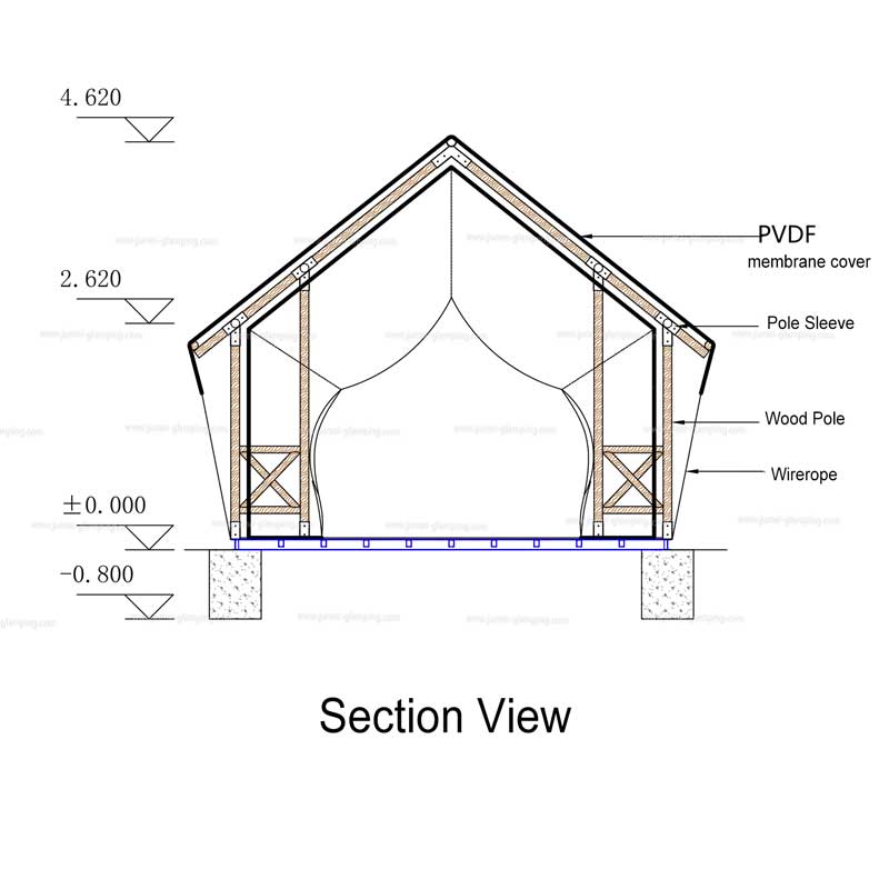 Section View of Two Storey Safari Tent